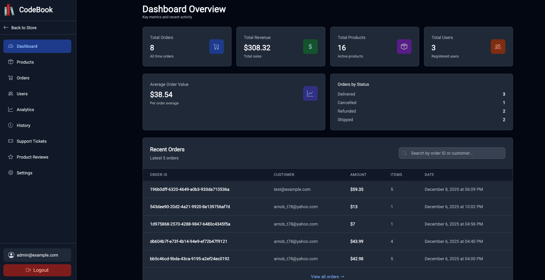 CodeBook E-Commerce Platform - React, AWS (Lambda, DynamoDB, S3, HTTP API Gateway) Serverless Architecture FullStack Project