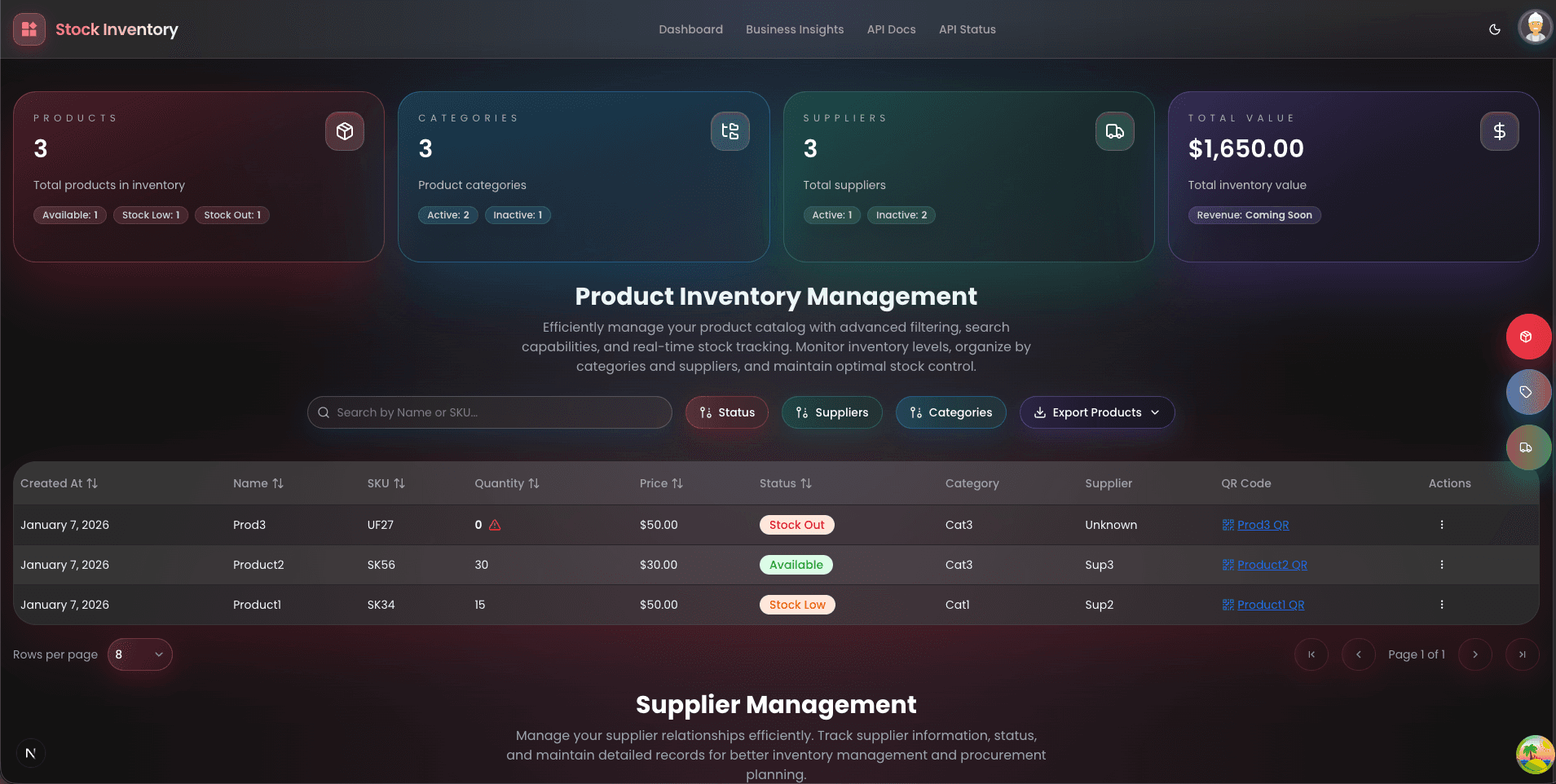 Stock Inventory Management System - Next.js, Prisma, MongoDB FullStack Project (including Business-Insights Dashboard)