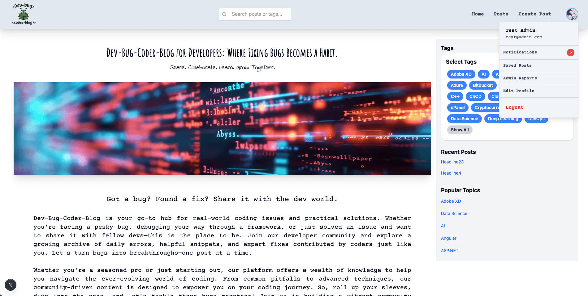 Developer's Blog Platform – Next.js, MongoDB, TanStack React Query FullStack Project (Blog for Coding Errors & Solutions)