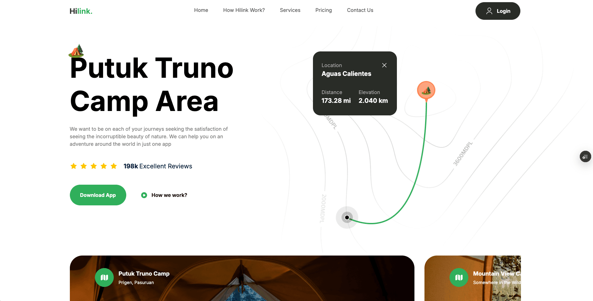 Travel & Camping Landing Page - Next.js, TailwindCSS Frontend Project