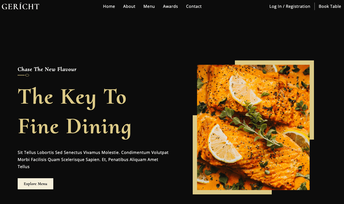 Restaurant Gericht Landing Page - React.js, TailwindCSS Frontend Project