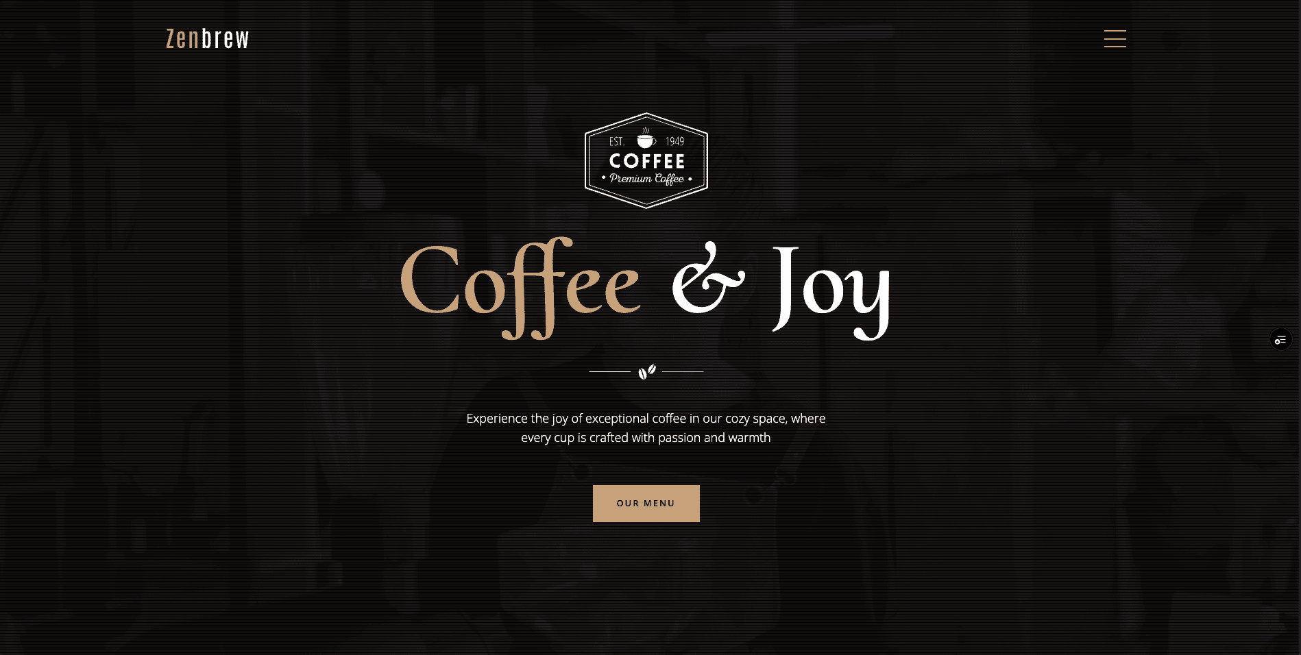 Coffee Shop 1 Landing Page - Next.js, TailwindCSS, Framer Motion Frontend Project