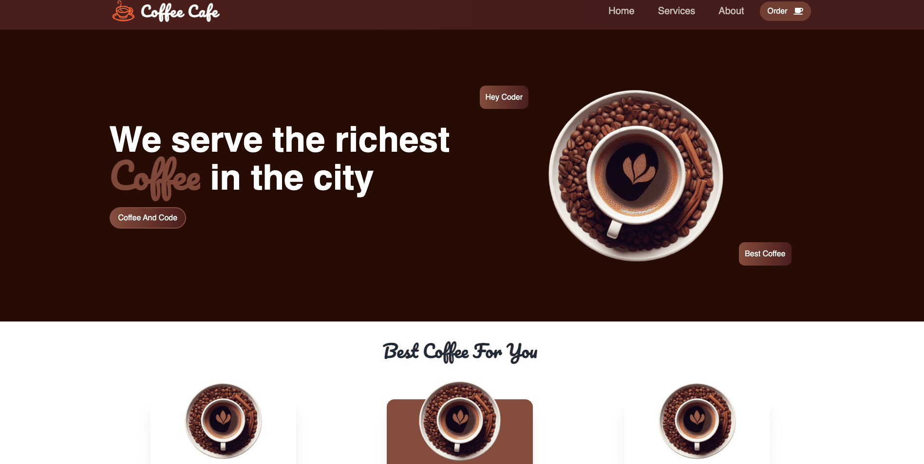 Coffee Shop 2 Landing Page - React, Vite, TailwindCSS Frontend Project