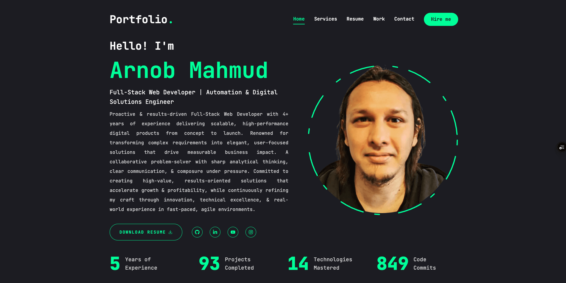 Modern Portfolio Website - Next.js FullStack Project